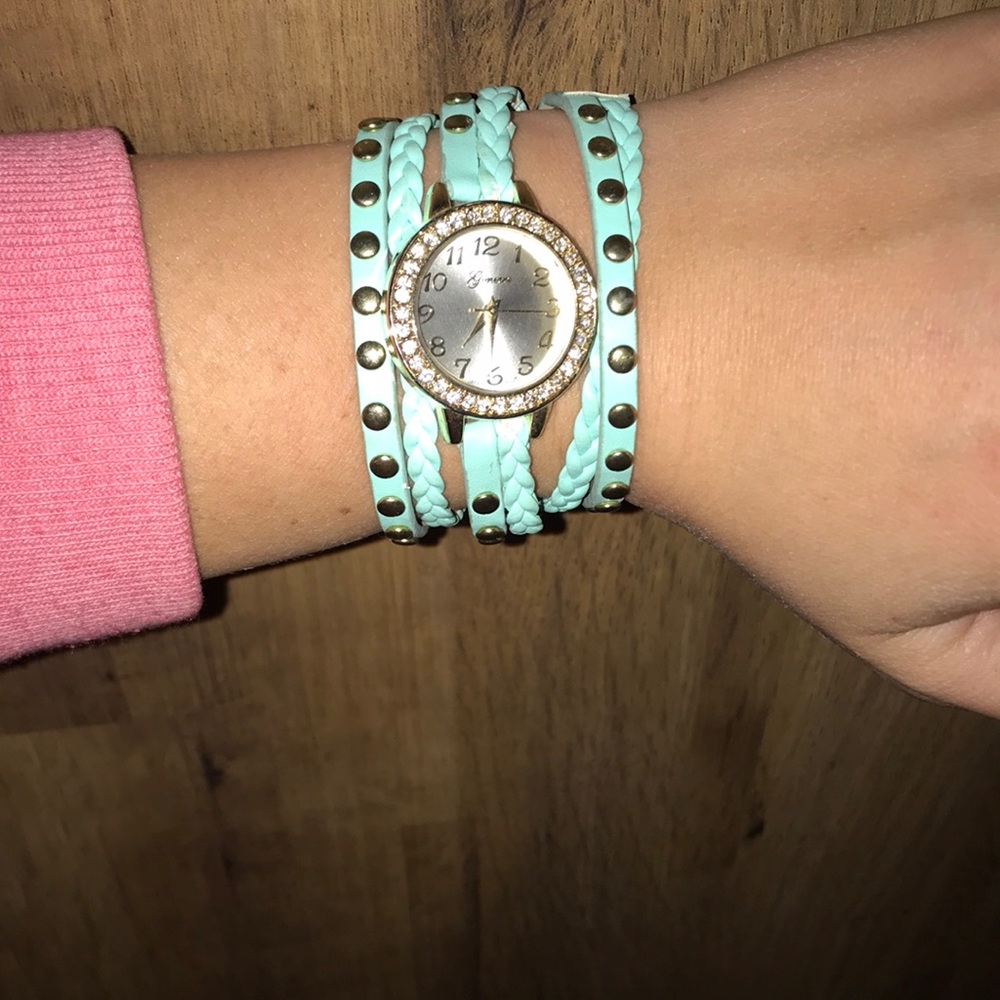 Geneva turquoise wrap around watch